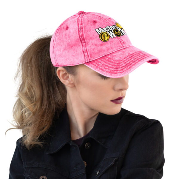 vintage-cap-pink-right-front-6ab28fe48ce63.jpg Vintage Cotton Twill Unisex Baseball Cap - MAW Flex Collection